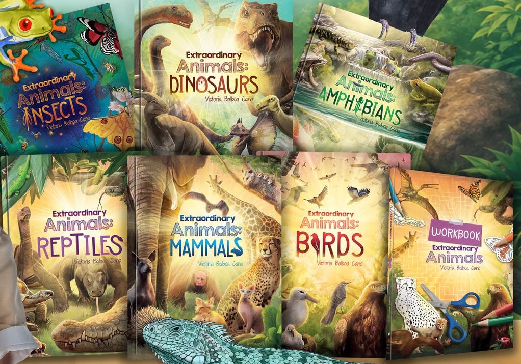 The six Extraordinary Animals books and the workbook